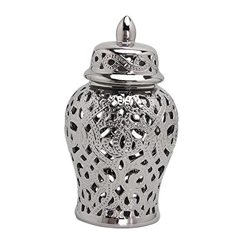 predolo Keramik-Ingwerglas mit stilvollem Design und Deckel, Elegantes Wohnaccessoire, Silber von predolo