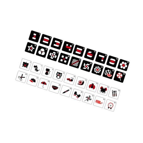 predolo Lernkarten Stoffkarten Sinnesspielzeug Kontrastbuch Pädagogisches Spielzeug mit Griff zur des Sehvermögens für Kleinkinder zur, Schwarz Rot predolo Lernkarten Stoffkarten Sinnesspielzeug Kontrastbuch Pädagogisches Spielzeug mit Griff zur des Sehvermögens für Kleinkinder zur, Schwarz Rot von predolo