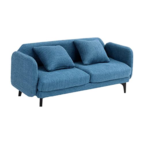 predolo Maßstab 1:12 Puppenhausmöbel Miniatur Sofa Puppenhaus Zimmermöbel Puppenhaus Handwerk DIY Geschenke, Blau predolo Maßstab 1:12 Puppenhausmöbel Miniatur Sofa Puppenhaus Zimmermöbel Puppenhaus Handwerk DIY Geschenke, Blau von predolo