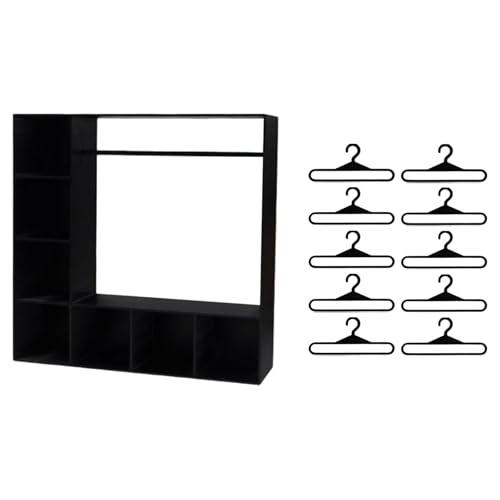predolo Mini Kleiderschrank für Puppenhaus mit Displayfunktion Praktische Lösung für Modeaccessoires Und Zubehör Leicht Und für Deko Und Spiel, Schwarz predolo Mini Kleiderschrank für Puppenhaus mit Displayfunktion Praktische Lösung für Modeaccessoires Und Zubehör Leicht Und für Deko Und Spiel, Schwarz von predolo