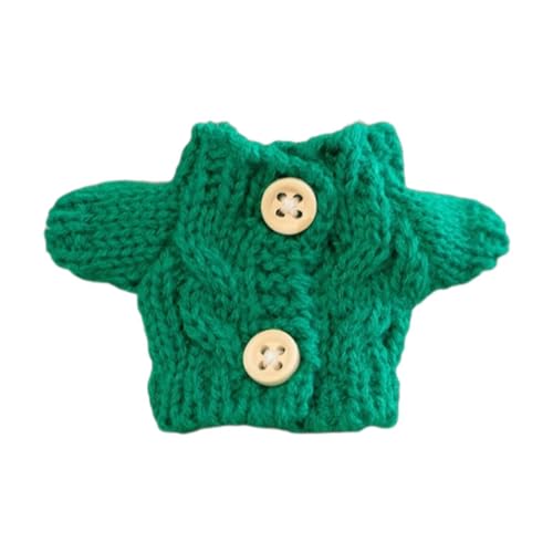 predolo Mini Plüschpuppenpullover, Puppenkleidung, Süße Kostüme, Geschenkdekoration, Anime Charakterkostüm, Weiches Plüschspielzeug, Zubehör, Grüne Knöpfe von predolo