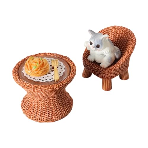 predolo Miniatur Katzenfigur mit Möbel Tischset, Modell Dioramen, Basteln, Rollenspiel, Spielzeug, Tisch Und Stuhl, Spielzeug für Modelleisenbahn, Katze mit Offenen Krallen predolo Miniatur Katzenfigur mit Möbel Tischset, Modell Dioramen, Basteln, Rollenspiel, Spielzeug, Tisch Und Stuhl, Spielzeug für Modelleisenbahn, Katze mit Offenen Krallen von predolo