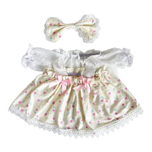 predolo Modepuppen-Kleid, Anzug-Kostüm mit Kopfbedeckung, DIY-Puppenspielzeug für 38 cm große Puppen, Mädchenpuppen, Kindergeschenke, Weiß von predolo