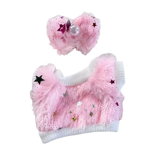 predolo Plüschpuppenkleidung, Anhänger, Puppenoutfits, Foto-Requisiten, Mode für kleine Mädchen, Puppenpullover, Puppenkleidung für 6,69-Zoll-Puppen, Rot von predolo