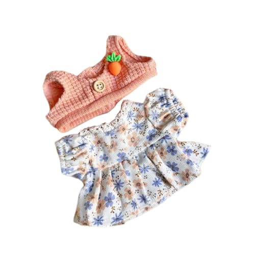 predolo Puppenkleidung Set für 20 cm Plüschfiguren, Kleid und Weste, Ankleidezubehör für Fotos, Orange von predolo