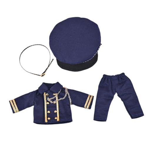 predolo Puppenuniform, Puppenanzug, Alltagskleidung, Wechselkleidung, Rollenspiel, Spielzeug, weicher Anzug, Kleidung, Navy blau von predolo