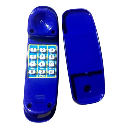 predolo Schnurgebundenes Telefon mit Wählscheibe, wandmontierbares Tischtelefon, Montessori Sensorik Spielzeug DIY Geschenk für Baby Kinder, Blau von predolo