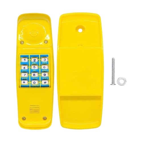 predolo Schnurgebundenes Telefon mit Wählscheibe, wandmontierbares Tischtelefon, Montessori Sensorik Spielzeug DIY Geschenk für Baby Kinder, Gelb von predolo