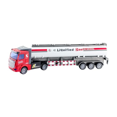 predolo Spielzeug-LKW-Modell, Schwerlast-LKW mit Rückzugsmechanismus, Öltanker, Muldenkipper zum Sammeln für drinnen und draußen, Jungen, Weiß, 32cm von predolo