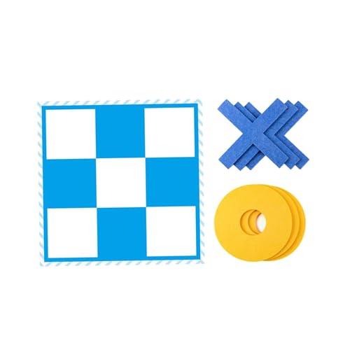 predolo Tic TAC Toe-Spiel, Teambuilding-Spiel für draußen, lustiges Spiel, XOXO-Schachspiel zur Unterhaltung für Familien, Reisen für Kinder, Blau und weiß von predolo