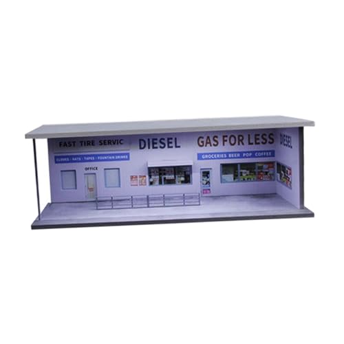 predolo Vitrine für Modellautos Aus Druckguss Im Maßstab 1/64, Fahrzeugmodell Ausstellungsstand, Szene mit Lichtlayout für Sammler Schaufenster Diorama, Tankstelle predolo Vitrine für Modellautos Aus Druckguss Im Maßstab 1/64, Fahrzeugmodell Ausstellungsstand, Szene mit Lichtlayout für Sammler Schaufenster Diorama, Tankstelle von predolo