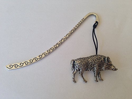 A18 Wildschwein 1 Muster Lesezeichen mit Kordel 3D English Pewter Charm Made in Sheffield von prideindetails von prideindetails