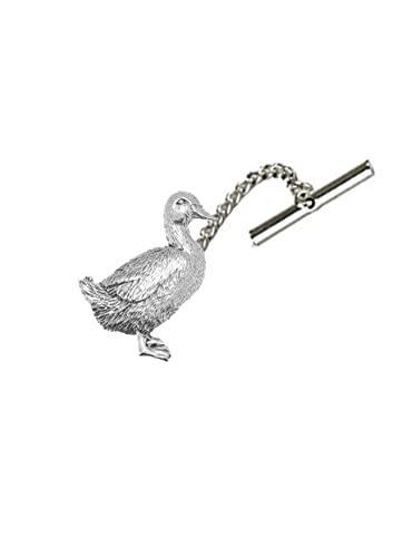 Krawattennadel Ente mit Kette aus feinem englischen Zinn PP-B03 von prideindetails