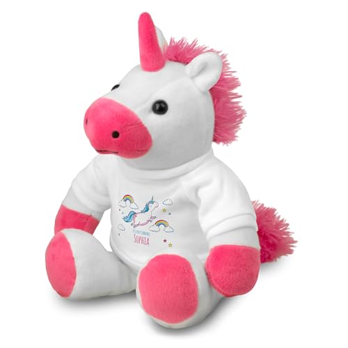 printplanet® - Kuscheltier Einhorn mit eigenem Foto, Namen oder Text Bedrucken - 17 Designs - Stofftier von printplanet