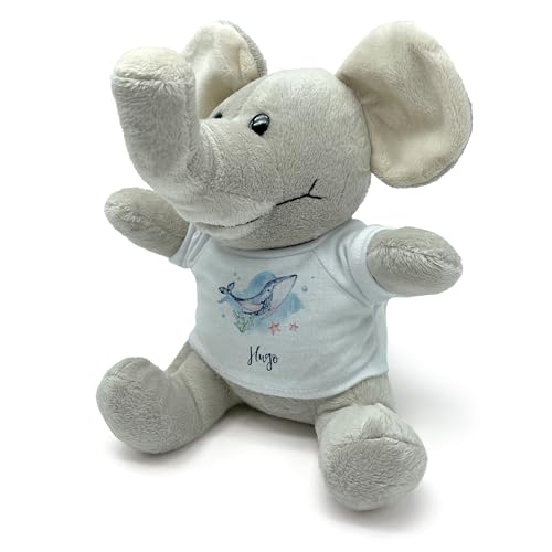 printplanet® - Kuscheltier Elefant mit eigenem Foto, Namen oder Text Bedrucken - 17 Designs - Stofftier von printplanet