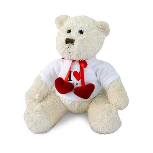 printplanet® - Kuscheltier Teddy mit Herzen mit eigenem Foto, Namen oder Text Bedrucken - 17 Designs - Stofftier von printplanet