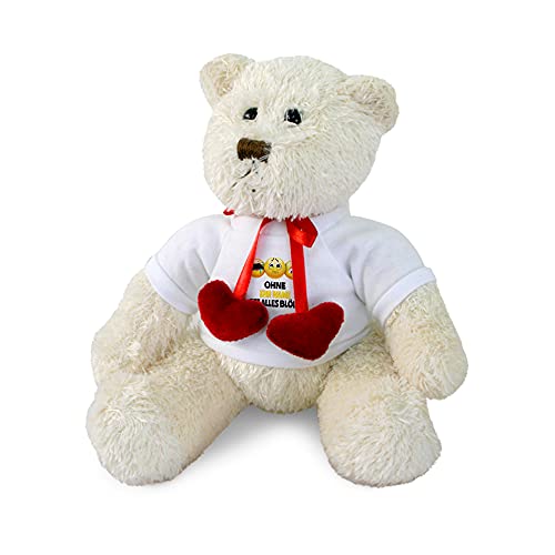 printplanet® Kuscheltier Teddybär Herzlich mit Namen oder Text personalisiert - Motiv: Alles Doof - Stofftier, Plüschtier von printplanet