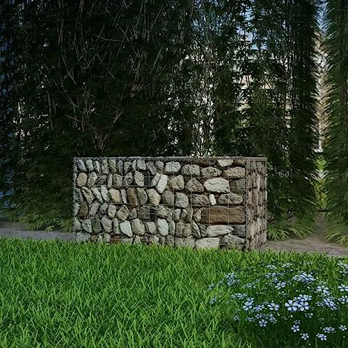 prissent Gabione aus verzinktem Stahl, 100 x 50 x 50 cm, Gabionenkörbe für Steinmauer, Gabionen, Gabionen, Gabionen, Gabionen, Gartenzaun, dekorativ und schalldämmend von prissent