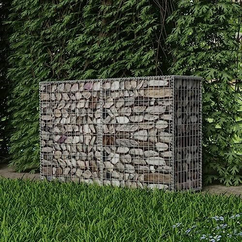 prissent Gabione aus verzinktem Stahl, 150 x 50 x 100 cm, Gabionenkörbe für Steinmauer, Gabionen, Gabionen, Gabionen, Gabionen, Gartenkörbe, dekorativ und schalldämmend von prissent