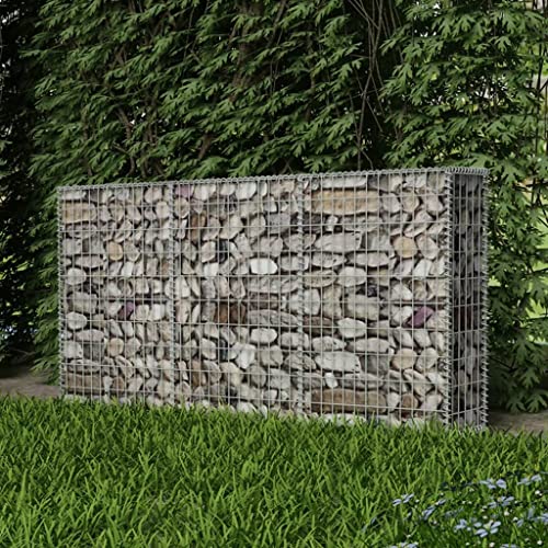 prissent Gabione aus verzinktem Stahl, 200 x 30 x 100 cm, Gabionenkörbe für Steinmauer, Gabionen, Gabionen, Drahtkörbe, Gabionen, Gartenbarriere, dekorativ und schalldämmend von prissent