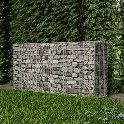 prissent Gabione aus verzinktem Stahl, 200 x 50 x 100 cm, Gabionenkörbe für Steinmauer, Gabionen, Gabionen, Drahtkörbe, Gabionen, Gartenbarriere, dekorativ und schalldämmend von prissent