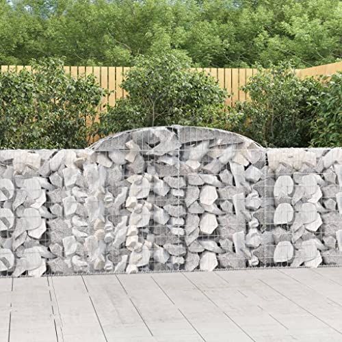 prissent Gabionen aus Metall, 300 x 30 x 100/120 cm, Bogenkäfig, Gabionen für Steine, praktischer Korb für Gabionen, Gartenzäune, dekorativer Gartenzaun, verzinktes Eisen von prissent