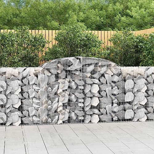 prissent Gabionen aus Metall, 300 x 50 x 100/120 cm, Bogenkäfig, Gabionen für Steine, praktischer Korb für Gabionen, Gartenzäune, dekorativer Gartenzaun, verzinktes Eisen von prissent