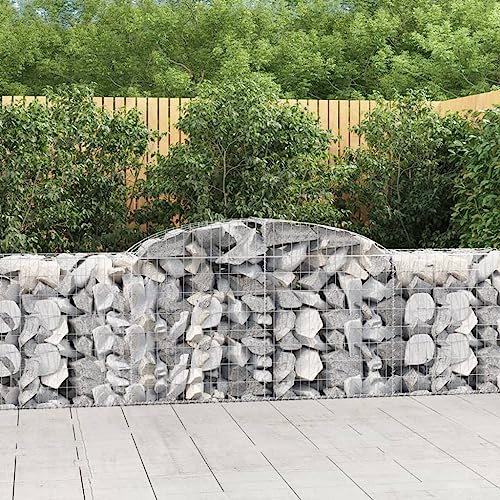 prissent Gabionen aus Metall, 300 x 50 x 80/100 cm, Bogenkäfig, Gabionen für Steine, praktischer Korb für Gabionen, Gartenzäune, dekorativer Gartenzaun, verzinktes Eisen von prissent