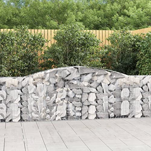 prissent Gabionen aus Metall, 400 x 30 x 100/120 cm, Korb, Bogenkäfig, Gabionen für Steine, praktischer Korb für Gabionen, Gartenzäune, verzinktes Eisen von prissent