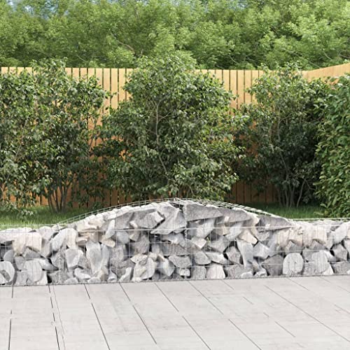 prissent Gabionen aus Metall, 400 x 50 x 40/60 cm, Bogenkäfig, Gabionen für Steine, praktischer Korb für Gabionen, Gartenzäune, dekorativer Gartenzaun, verzinktes Eisen von prissent