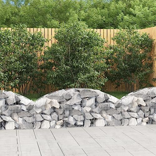 prissent Korb Gabione in Bogenform 150 x 30 x 40/60 cm Gabionen aus Metall, Gabionen für Steine, praktischer Korb für Gabionen, Gartenbarriere, dekorative Gartenzäune aus verzinktem Eisen von prissent