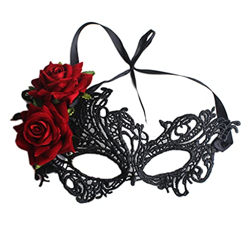 pumpumlia Maskerade Schwarze Spitze Frauen Party Ball Karneval Rose Augenbinde Party Kostüme Zubehör Schwarz Halbgesichtsmaske für Frauen Paare pumpumlia Maskerade Schwarze Spitze Frauen Party Ball Karneval Rose Augenbinde Party Kostüme Zubehör Schwarz Halbgesichtsmaske für Frauen Paare von pumpumlia