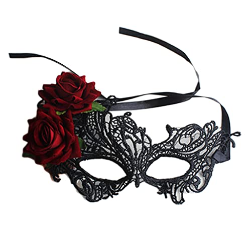 pumpumlia Maskerade Schwarze Spitze Frauen Party Ball Karneval Rose Augenbinde Party Kostüme Zubehör Schwarz Halbgesichtsmaske für Frauen Paare pumpumlia Maskerade Schwarze Spitze Frauen Party Ball Karneval Rose Augenbinde Party Kostüme Zubehör Schwarz Halbgesichtsmaske für Frauen Paare von pumpumlia