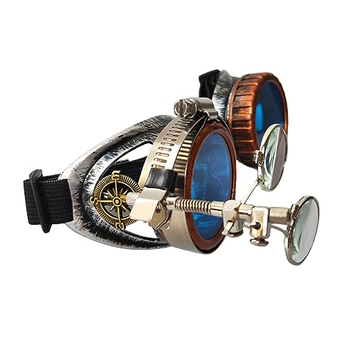 pumpumlia Verbesserte Steampunk-Brille, Schweißen, Gothic, Cosplay, Vintage, Rustikal, RaveParty, Kostüm, für Damen und Herren, Geschenk, Steampunk, Vintage pumpumlia Verbesserte Steampunk-Brille, Schweißen, Gothic, Cosplay, Vintage, Rustikal, RaveParty, Kostüm, für Damen und Herren, Geschenk, Steampunk, Vintage von pumpumlia