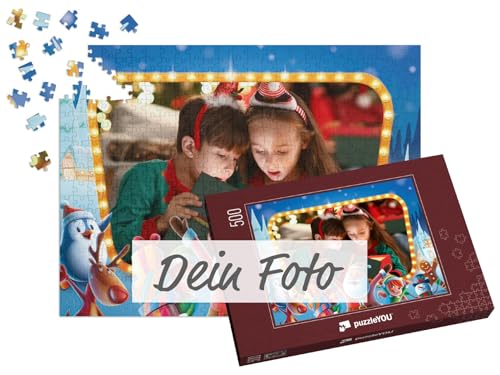 Fotopuzzle 500 Teile - Puzzle selbst gestalten - Design Weihnachten Santa Party - puzzleYOU Puzzle personalisiert mit eigenem Bild erstellen - Querformat von puzzleYOU