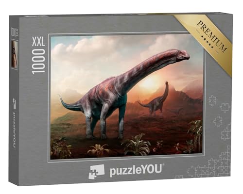 Puzzle 1000 Teile XXL „Argentinosaurus, 3D Illustration“ – aus der Puzzle-Kollektion Dinosaurier, Tiere aus Fantasy & Urzeit von puzzleYOU