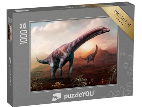 Puzzle 1000 Teile XXL „Argentinosaurus, 3D Illustration“ – aus der Puzzle-Kollektion Dinosaurier, Tiere aus Fantasy & Urzeit von puzzleYOU