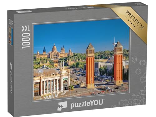 Puzzle 1000 Teile XXL „Blick auf die Plaza de España, Barcelona, Spanien“ – aus der Puzzle-Kollektion Spanien von puzzleYOU