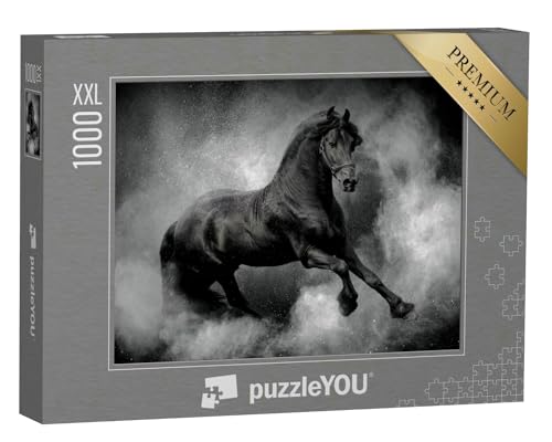 Puzzle 1000 Teile XXL „Der Traum von einem starken Pferd“ – aus der Puzzle-Kollektion Pferde, Friesenpferde von puzzleYOU