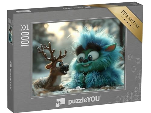 Puzzle 1000 Teile XXL „LITTLEMONSTERTIME: Fuzzlebell and Rudy“ von puzzleYOU