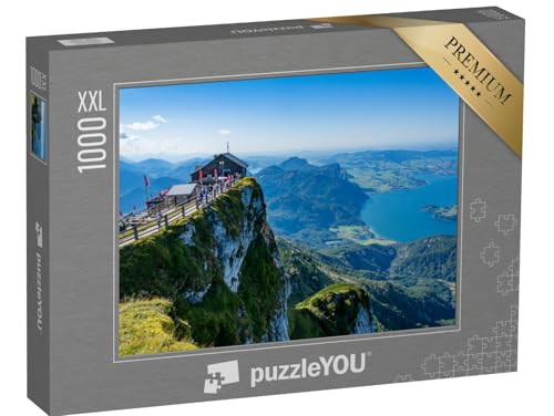 Puzzle 1000 Teile XXL „Luftaufnahme vom Gipfel des Schafbergs bis Mondsee, Österreich“ von puzzleYOU