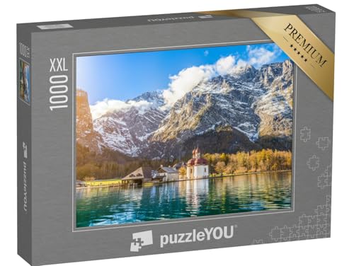 Puzzle 1000 Teile XXL „Malerische Berglandschaft am Königssee in Bayern, Deutschland“ – aus der Puzzle-Kollektion Natur, Deutschland, Flüsse & Seen, Deutsche Alpen von puzzleYOU