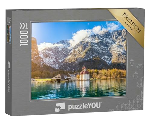 Puzzle 1000 Teile XXL „Malerische Berglandschaft am Königssee in Bayern, Deutschland“ – aus der Puzzle-Kollektion Natur, Deutschland, Flüsse & Seen, Deutsche Alpen von puzzleYOU