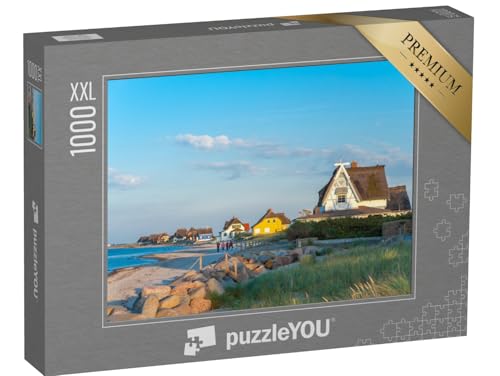 Puzzle 1000 Teile XXL „Naturschutzgebiet Graswarder mit Villen, Heiligenhafen, Ostsee“ von puzzleYOU