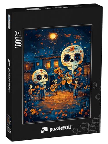 Puzzle 1000 Teile XXL „Totenkopf Konzert Halloween“ von puzzleYOU