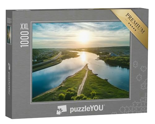 Puzzle 1000 Teile XXL „Zusammenfluss von Namunas und Neris in Kaunas, Litauen“ – aus der Puzzle-Kollektion Weitere Europa-Motive von puzzleYOU