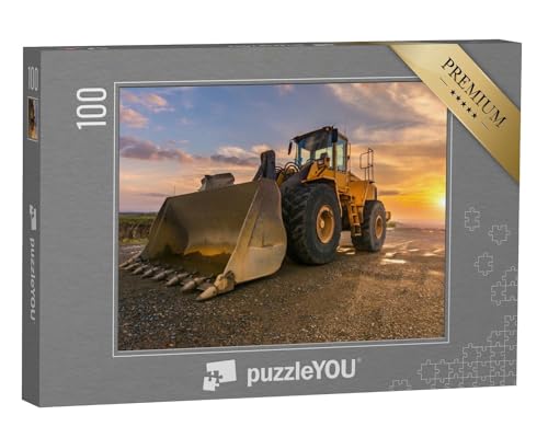 puzzleYOU: Puzzle 100 Teile „Bagger beim BAU Einer neuen Straße“ – aus der Puzzle-Kollektion Bagger von puzzleYOU