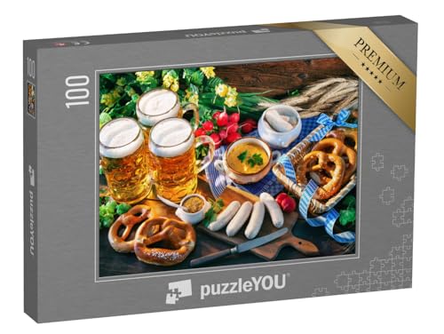 puzzleYOU: Puzzle 100 Teile „Bayerische Brotzeit“ – aus der Puzzle-Kollektion Essen und Trinken von puzzleYOU