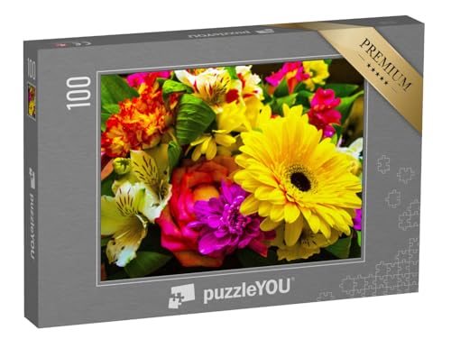 puzzleYOU: Puzzle 100 Teile „Blumenstrauß aus Sommerblumen“ – aus der Puzzle-Kollektion Flora, Blumen, Blumensträuße, Blumen & Pflanzen von puzzleYOU