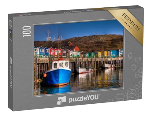 puzzleYOU: Puzzle 100 Teile „Die Hummerbuden im Hafen der Insel Helgoland“ – aus der Puzzle-Kollektion Helgoland von puzzleYOU